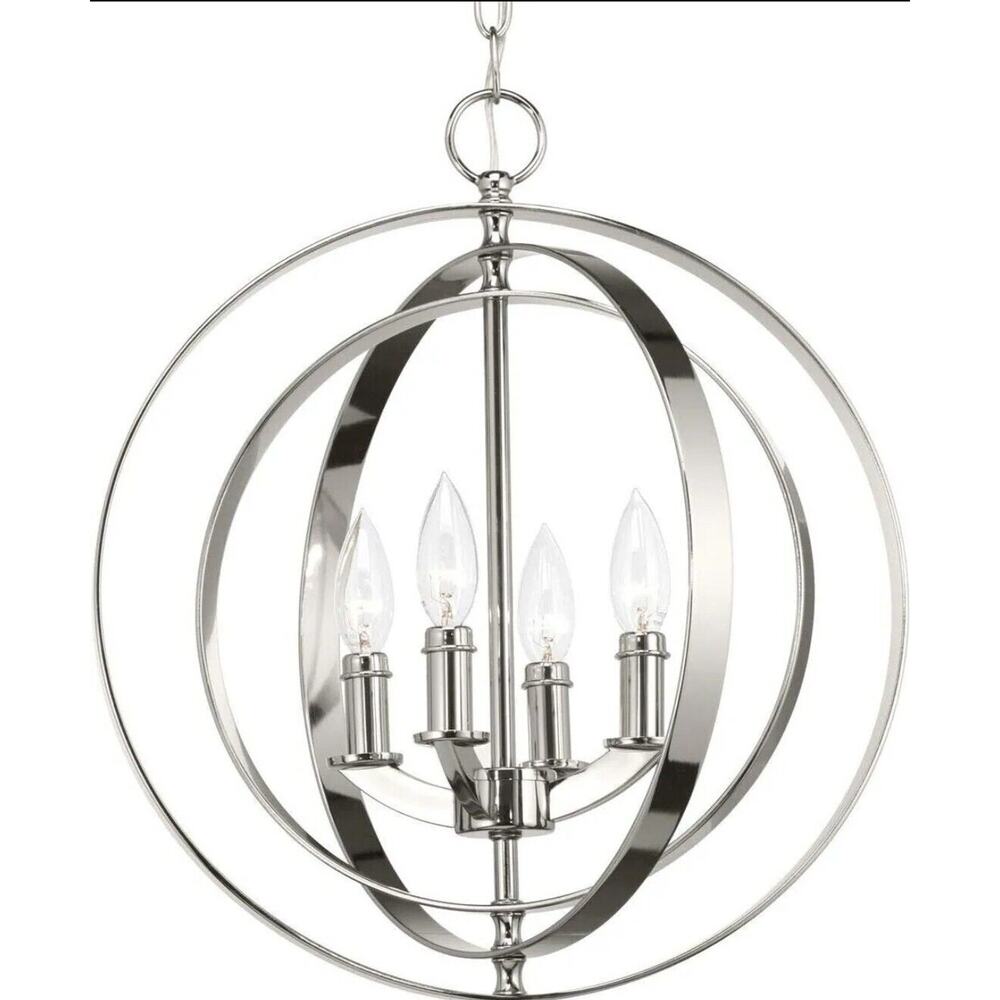 Globe Chandelier by Progress Lighting P3827-104 Equinox 4 Light 16" Taper